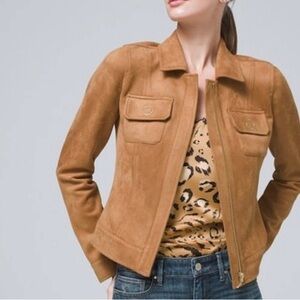 White House Black Market Cropped Faux Suede Jacket NEW!